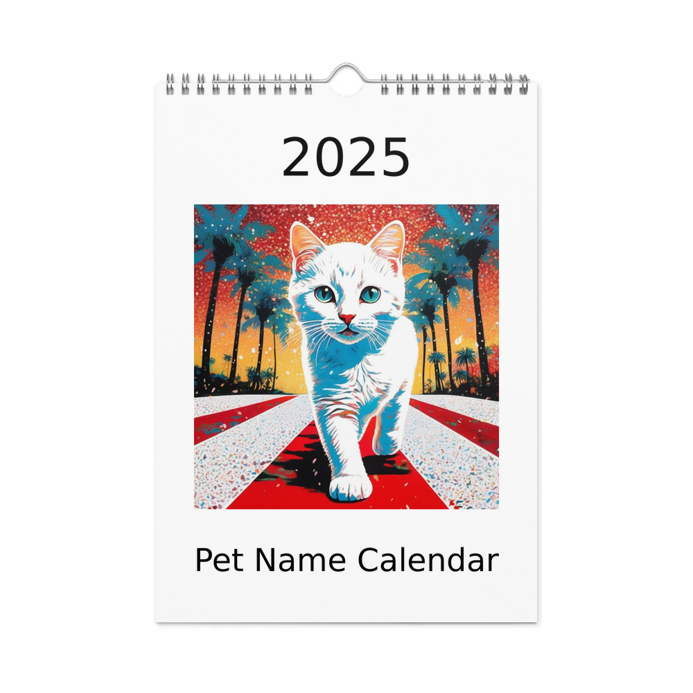 PugMug Custom White Companion Cat Wall Calendar (2026)