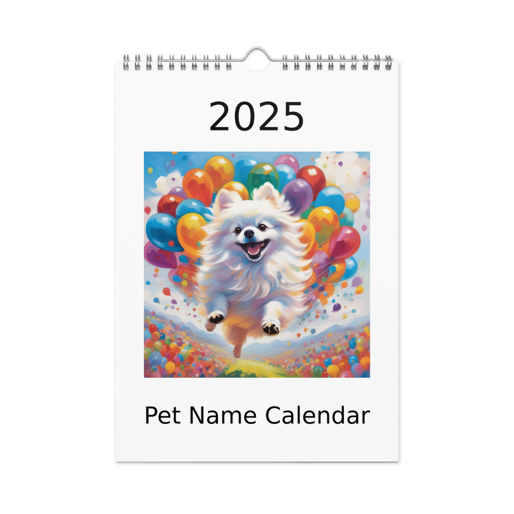 PugMug Custom White Pomeranian Wall Calendar (2026)