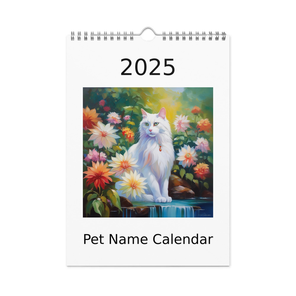 PugMug Custom White Companion Cat Wall Calendar (2026)
