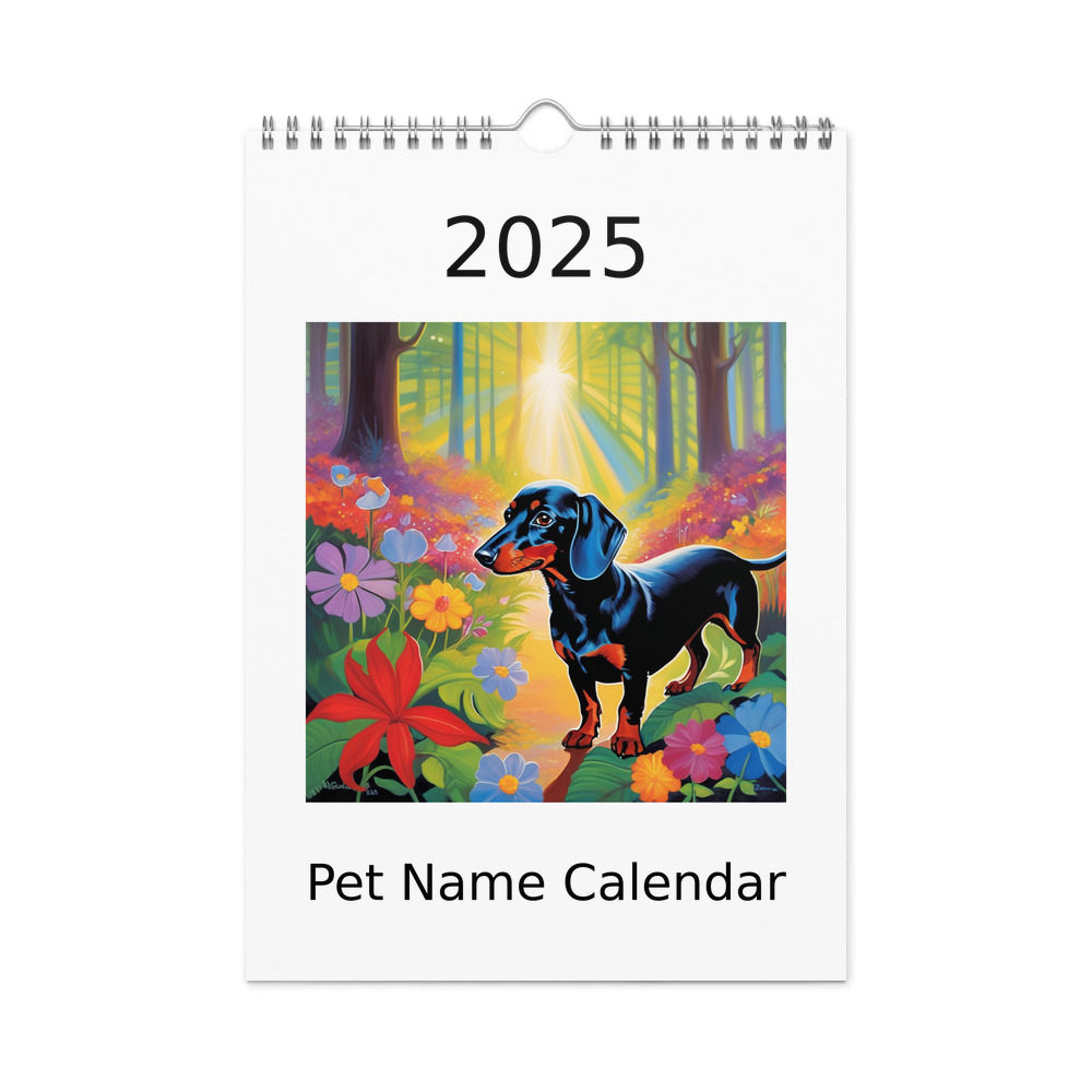 PugMug Custom Black Dachshund Wall Calendar (2026)