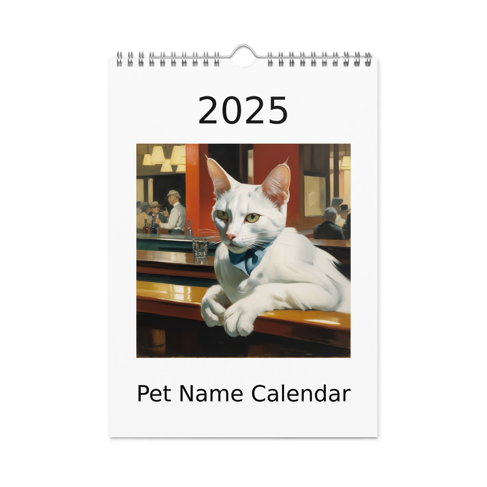 PugMug Custom White Companion Cat Wall Calendar (2026)