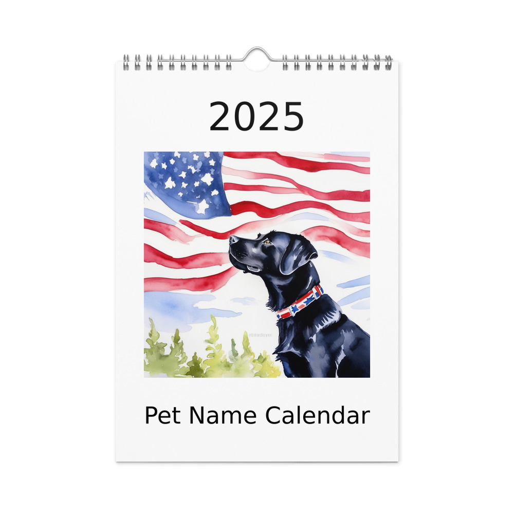 PugMug Custom Black Labrador Retriever Wall Calendar (2026)