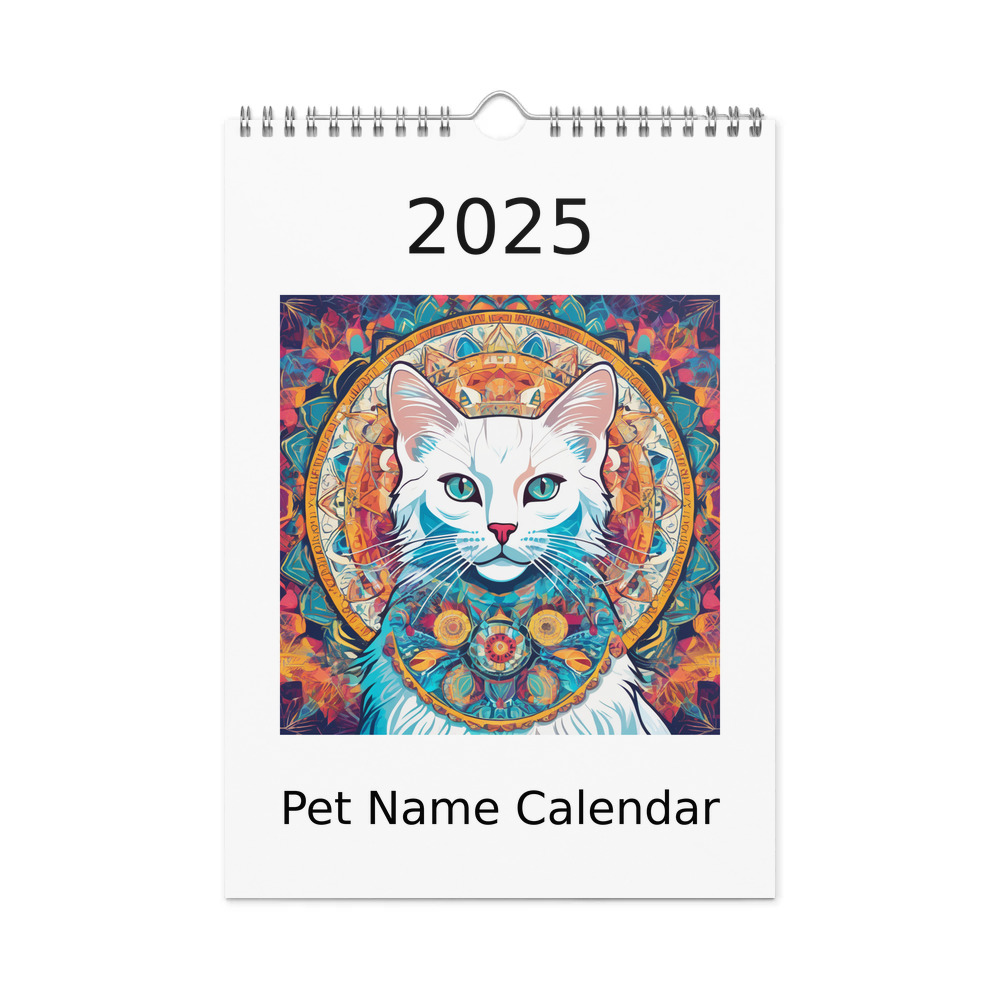 PugMug Custom White Companion Cat Wall Calendar (2026)
