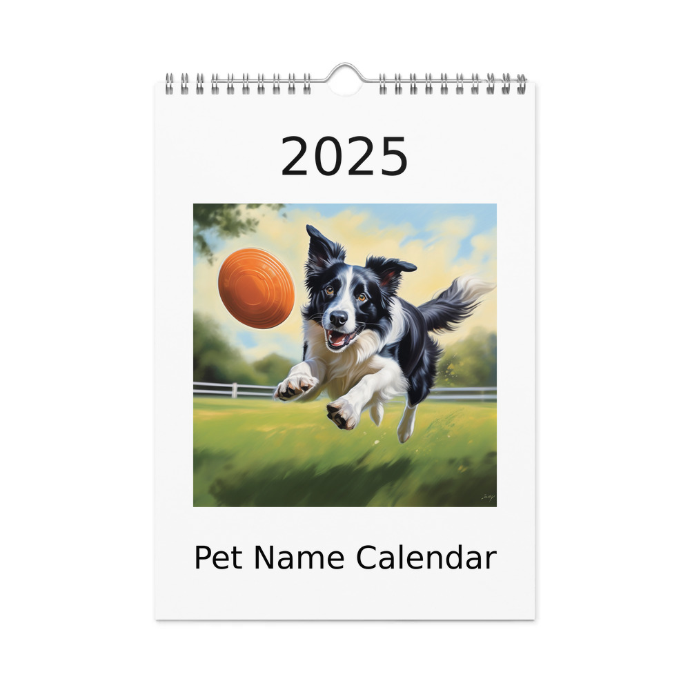 PugMug Custom Border Collie Wall Calendar (2026)