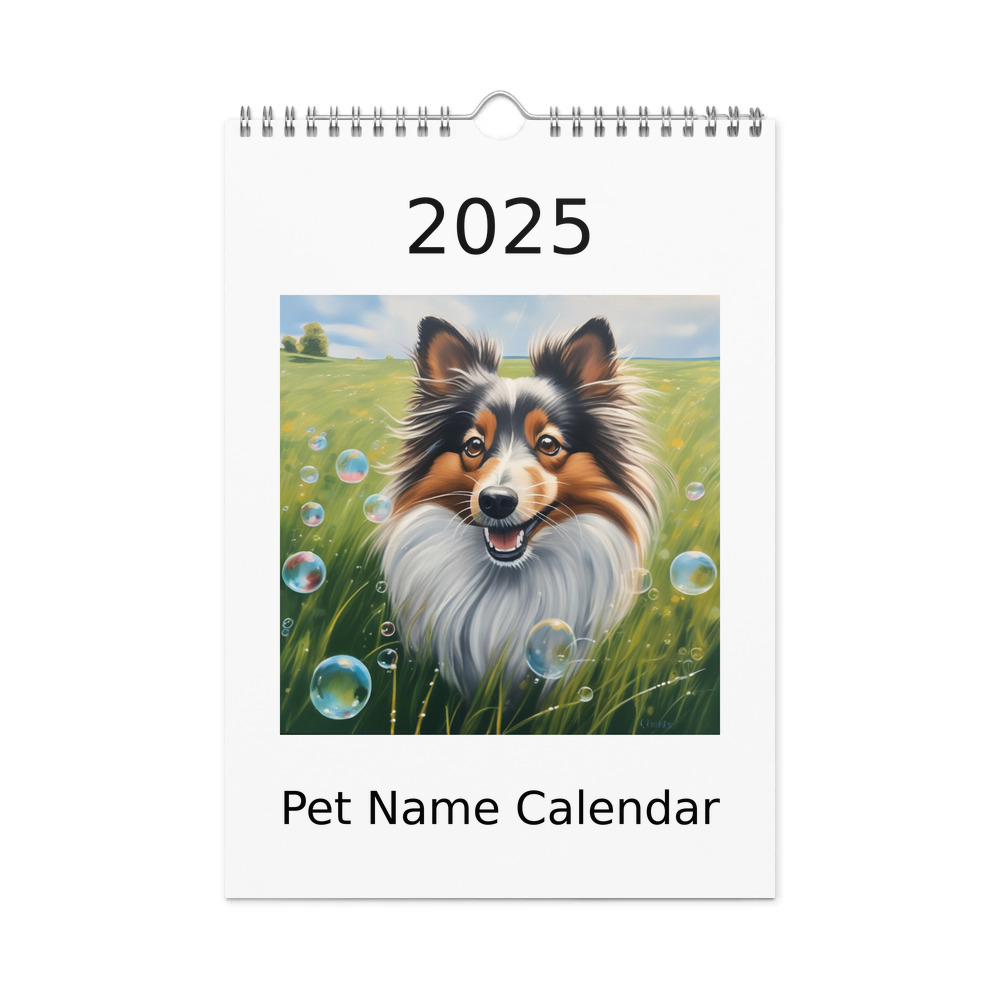 PugMug Custom Shetland Sheepdog Wall Calendar (2026)