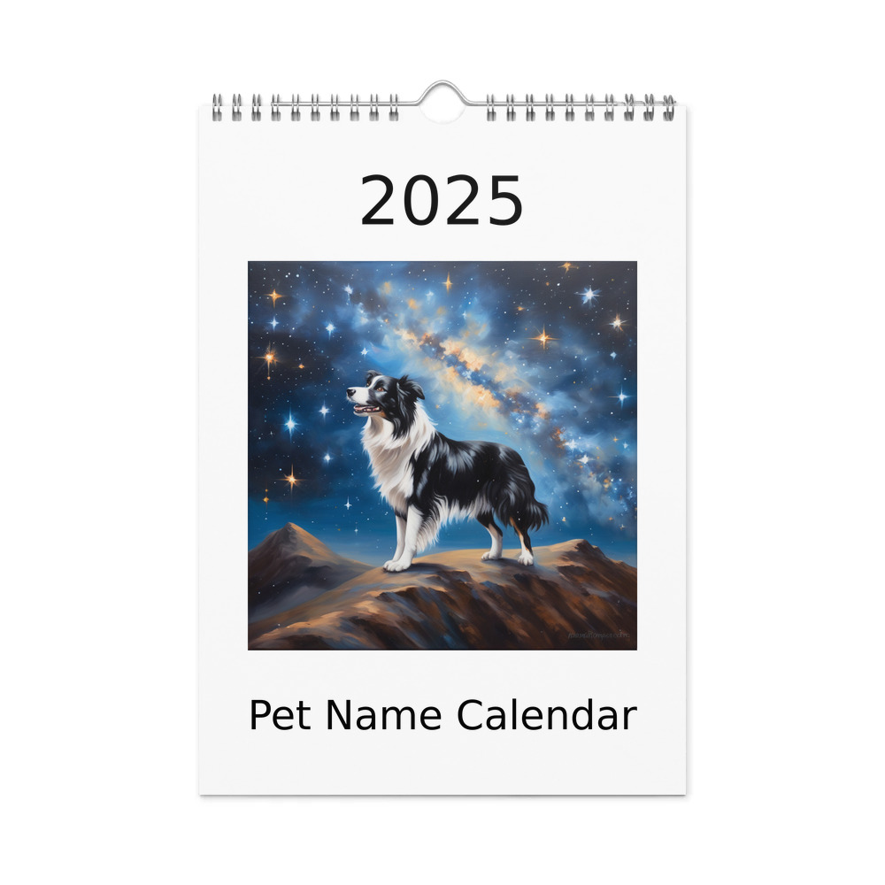PugMug Custom Border Collie Wall Calendar (2026)