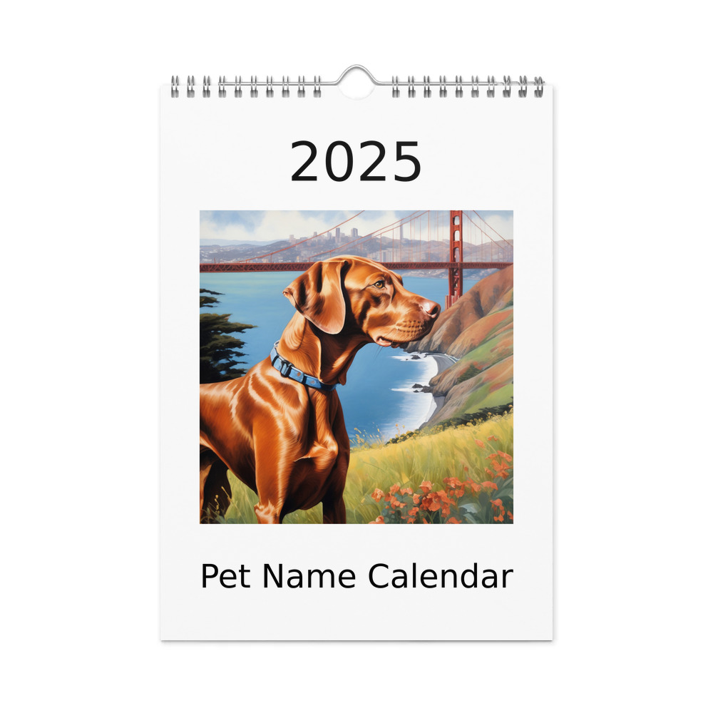 PugMug Custom Vizsla Wall Calendar (2026)