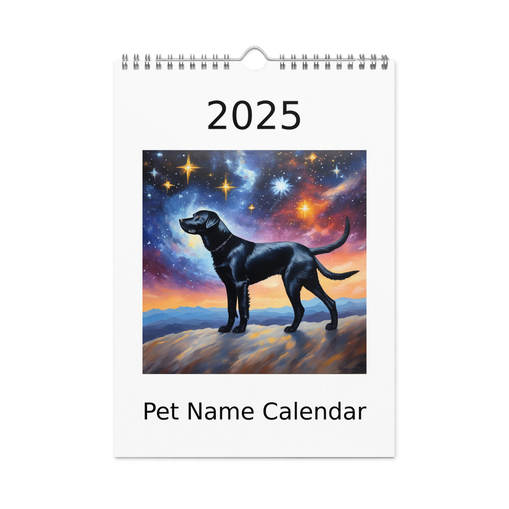 PugMug Custom Black Labrador Retriever Wall Calendar (2026)