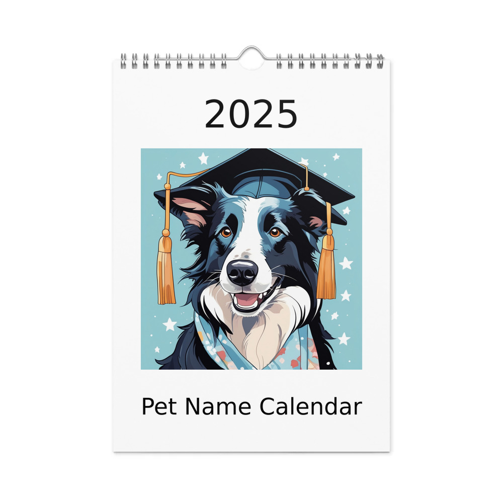 PugMug Custom Border Collie Wall Calendar (2026)