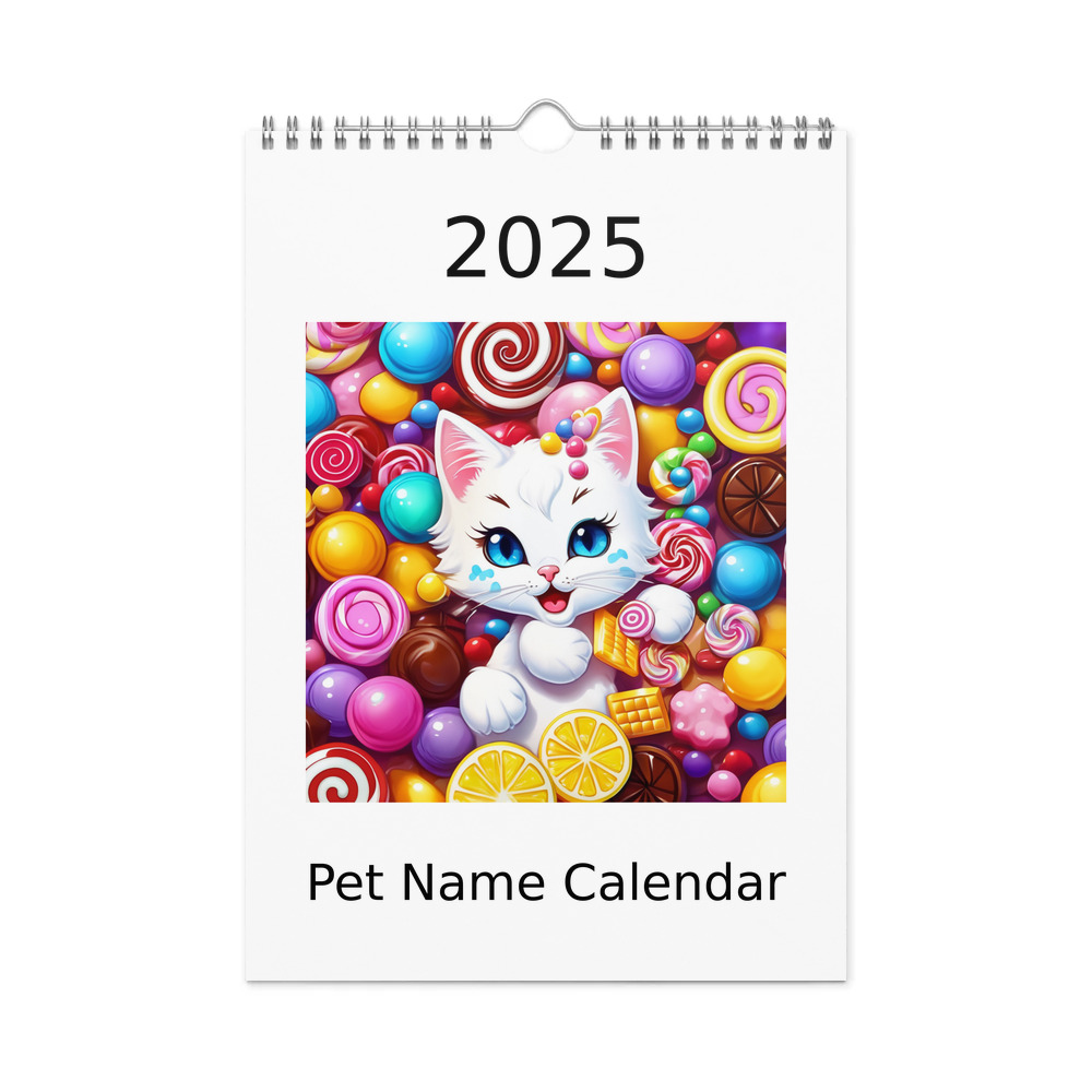 PugMug Custom White Companion Cat Wall Calendar (2026)