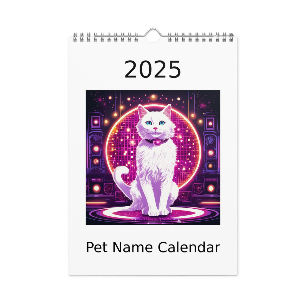 PugMug Custom White Companion Cat Wall Calendar (2026)