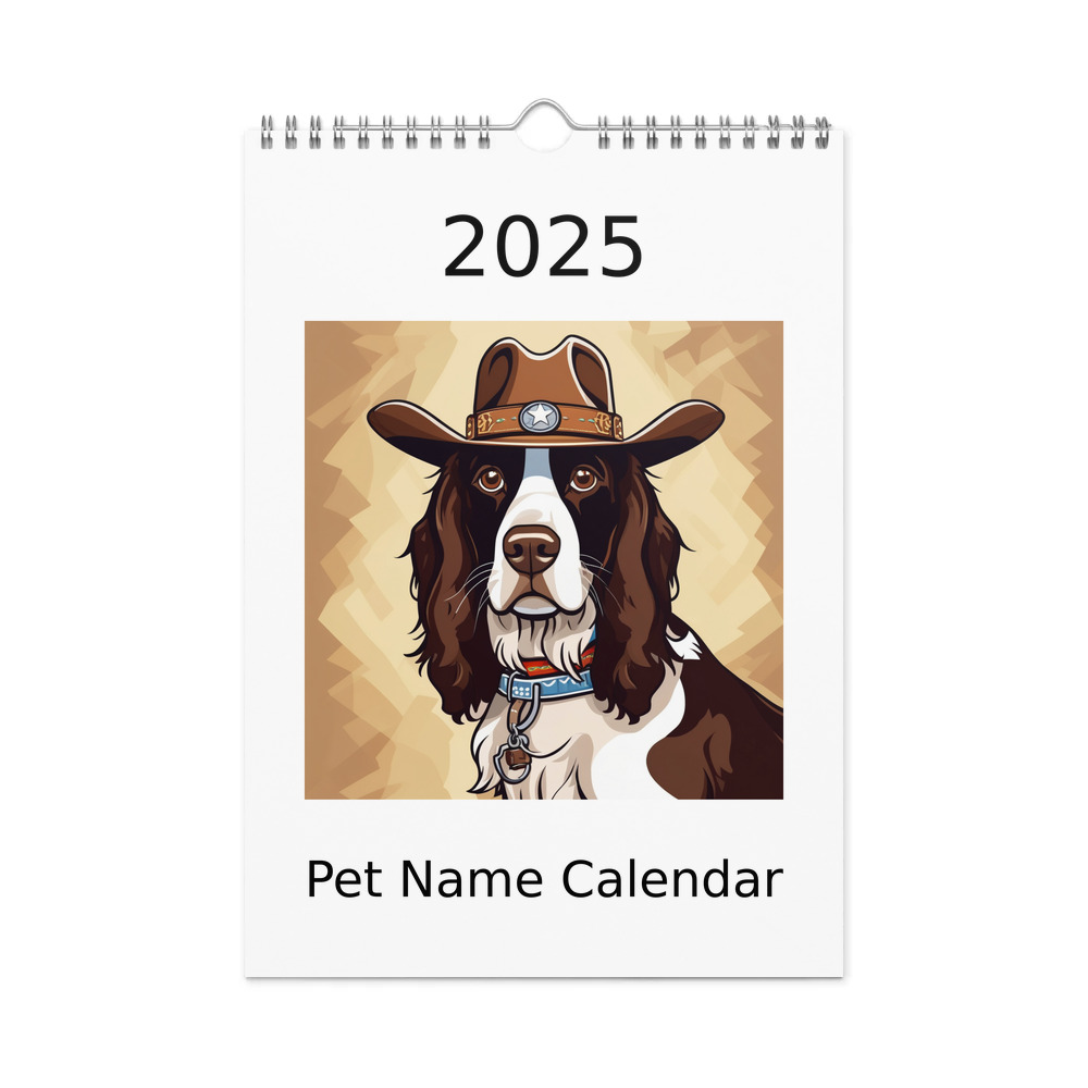 PugMug Custom English Springer Spaniel Wall Calendar (2026)