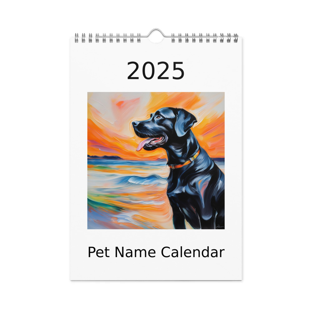 PugMug Custom Black Labrador Retriever Wall Calendar (2026)