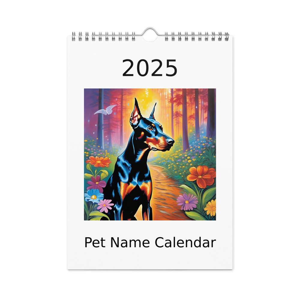 PugMug Custom Doberman Pinscher Wall Calendar (2026)