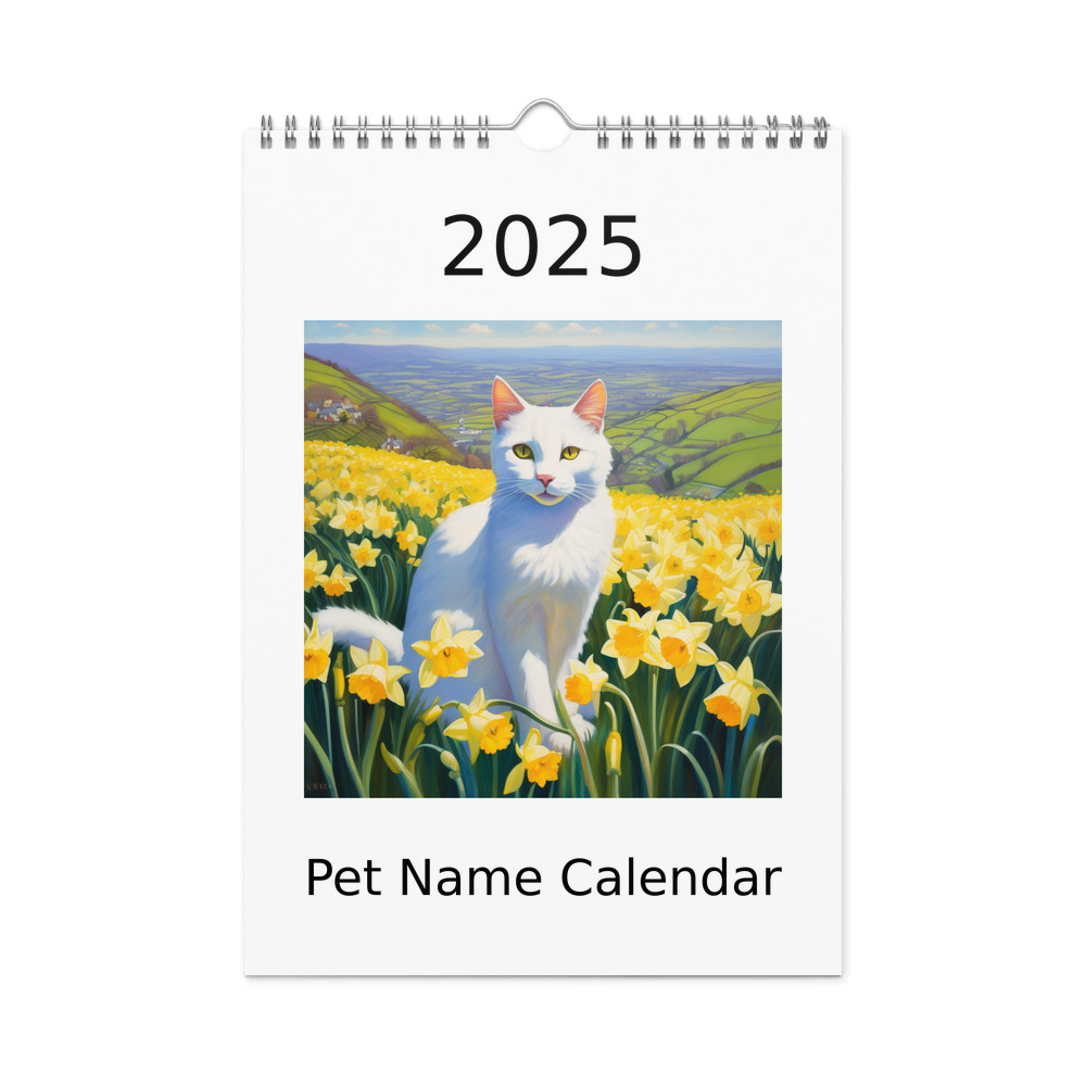 PugMug Custom White Companion Cat Wall Calendar (2026)