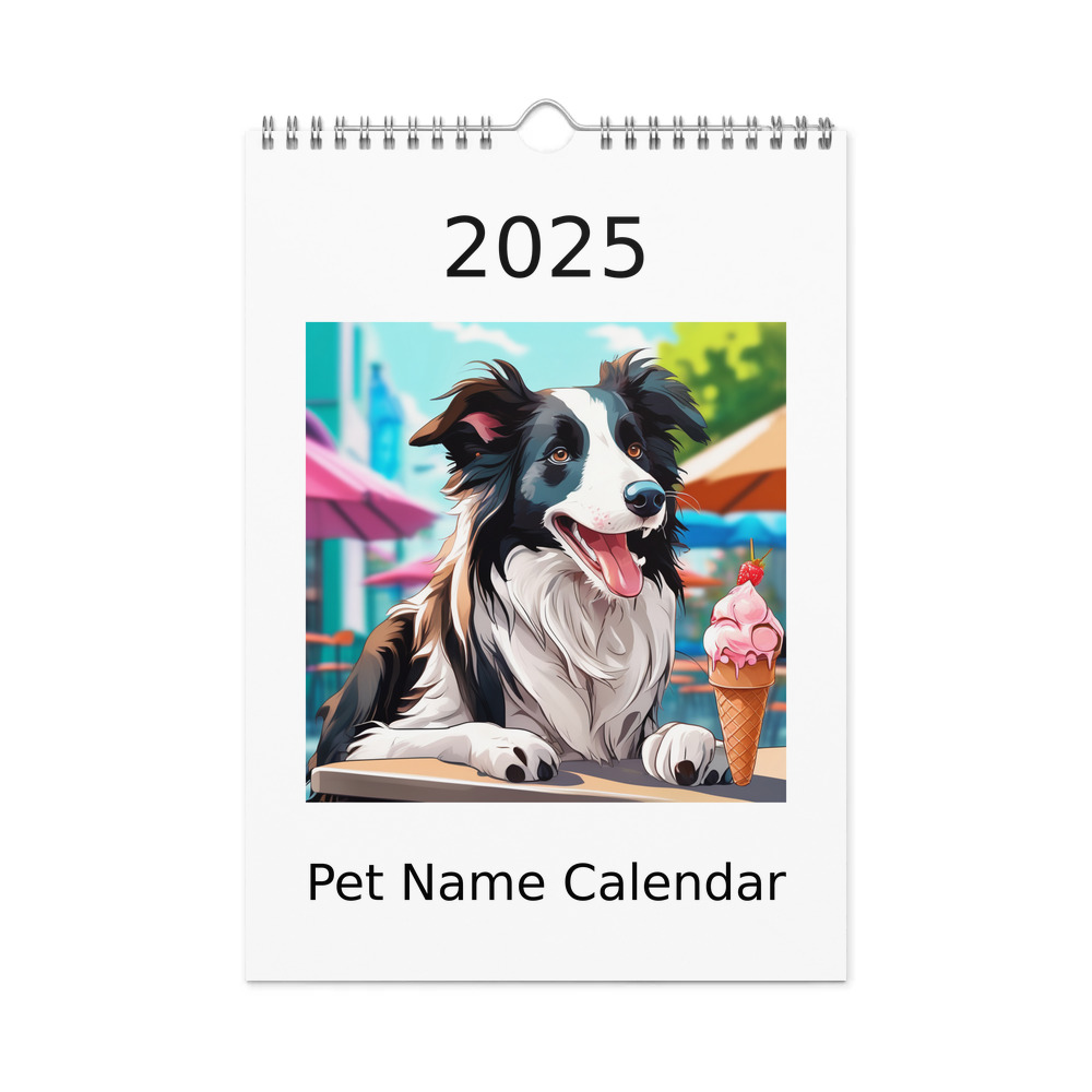PugMug Custom Border Collie Wall Calendar (2026)