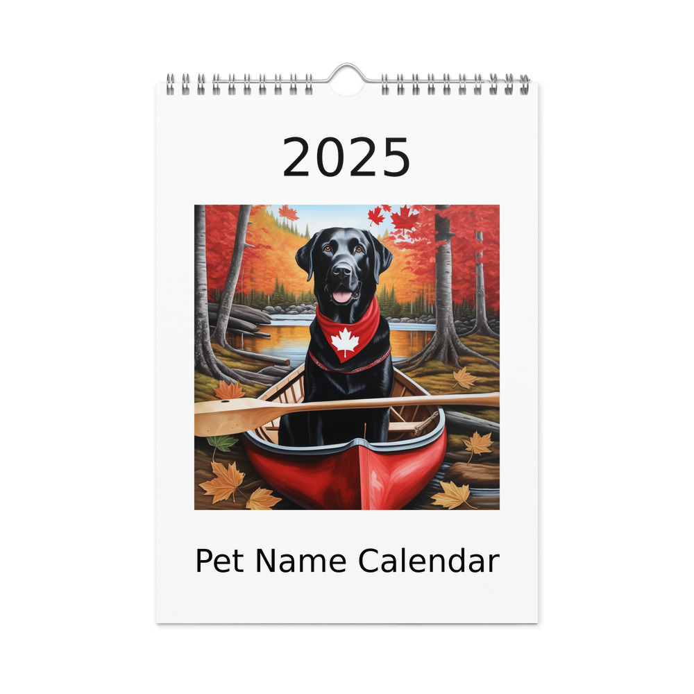 PugMug Custom Black Labrador Retriever Wall Calendar (2026)
