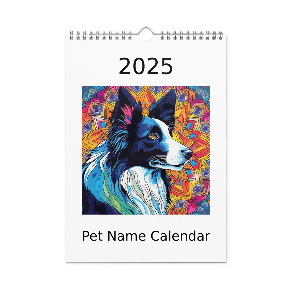 PugMug Custom Border Collie Wall Calendar (2026)