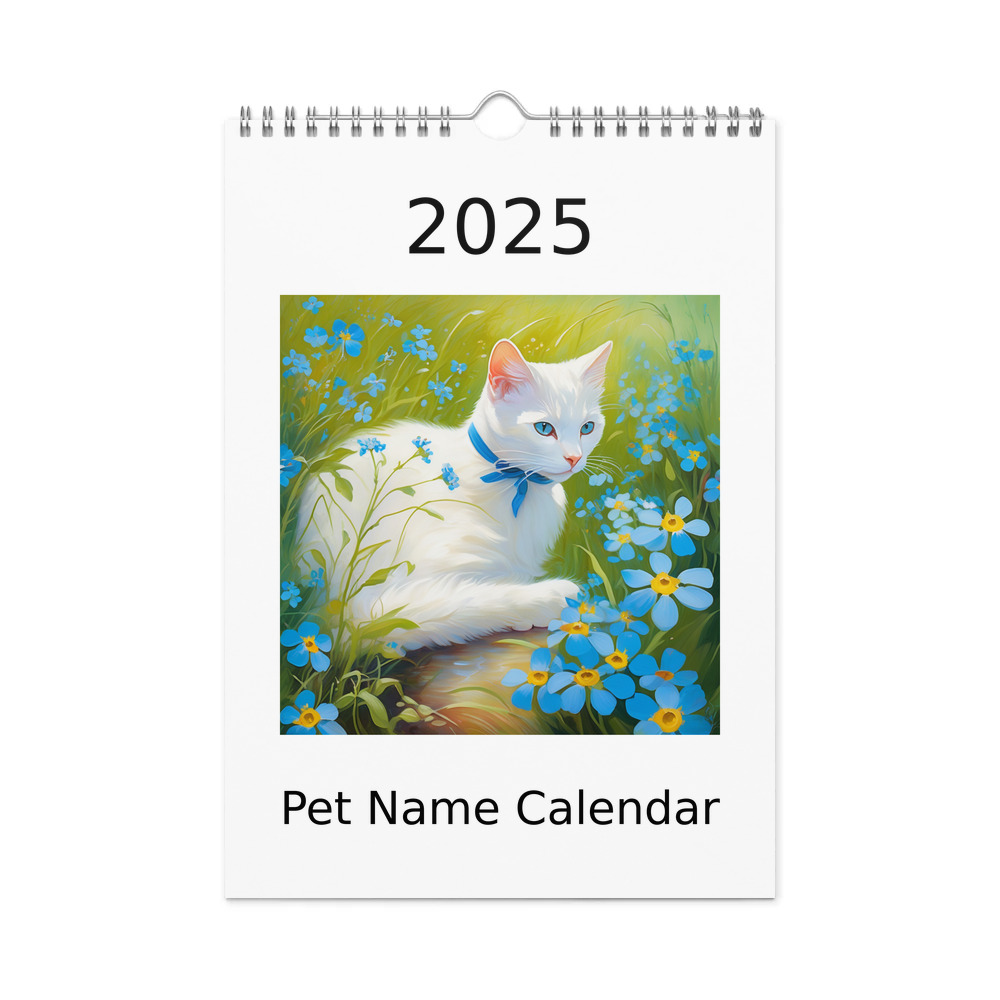 PugMug Custom White Companion Cat Wall Calendar (2026)