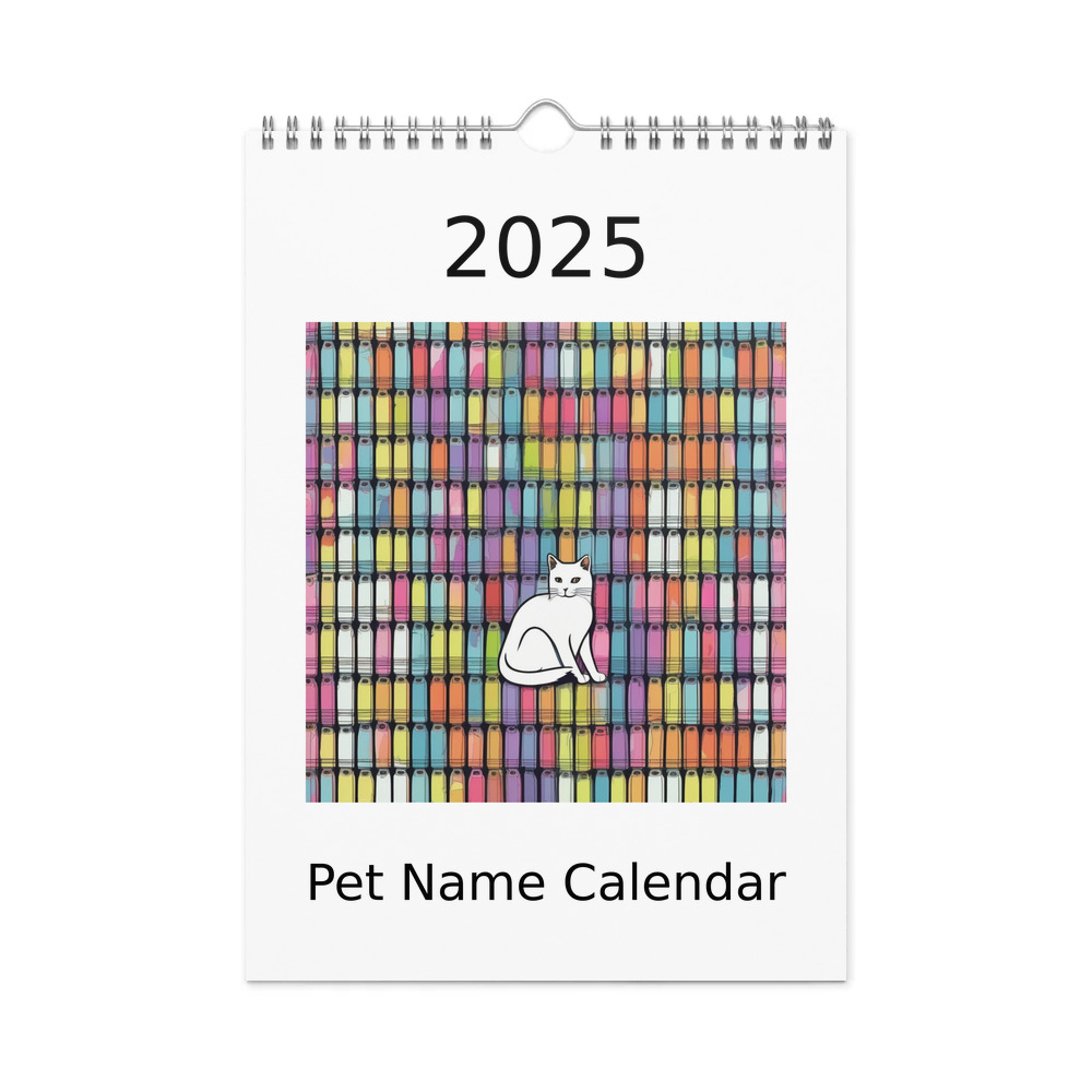 PugMug Custom White Companion Cat Wall Calendar (2026)