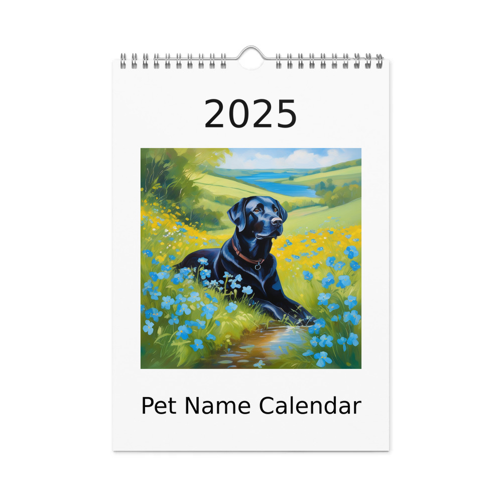 PugMug Custom Black Labrador Retriever Wall Calendar (2026)