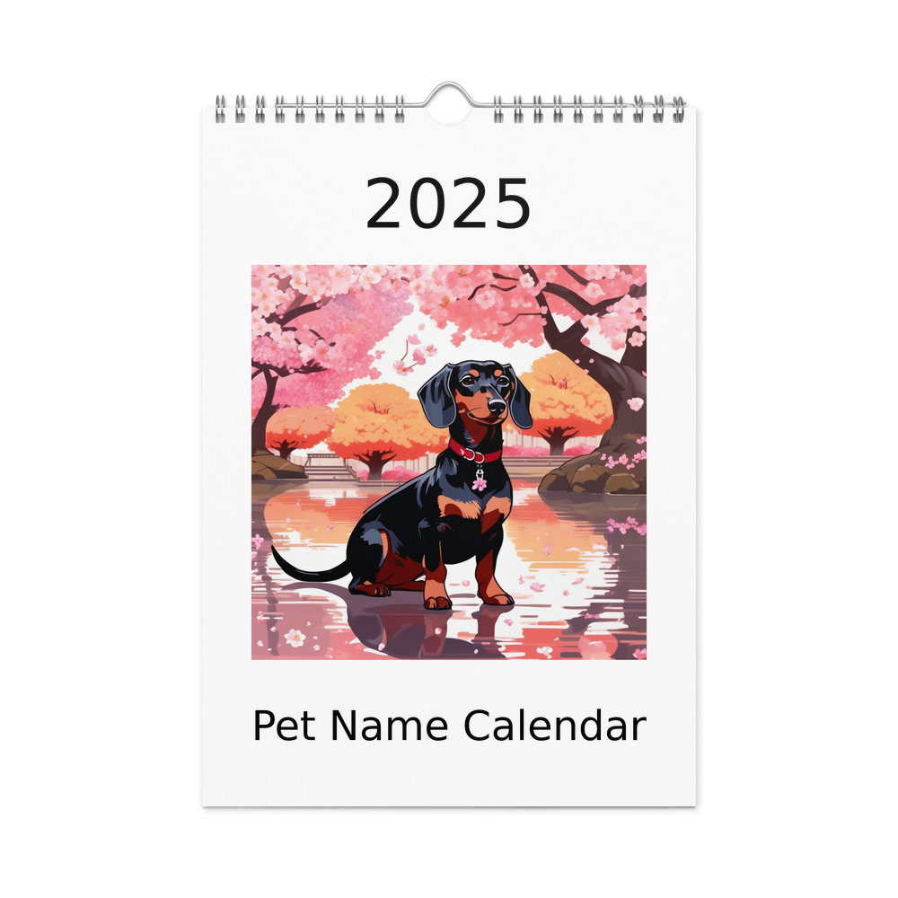 PugMug Custom Black Dachshund Wall Calendar (2026)