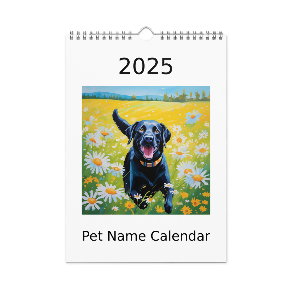 PugMug Custom Black Labrador Retriever Wall Calendar (2026)