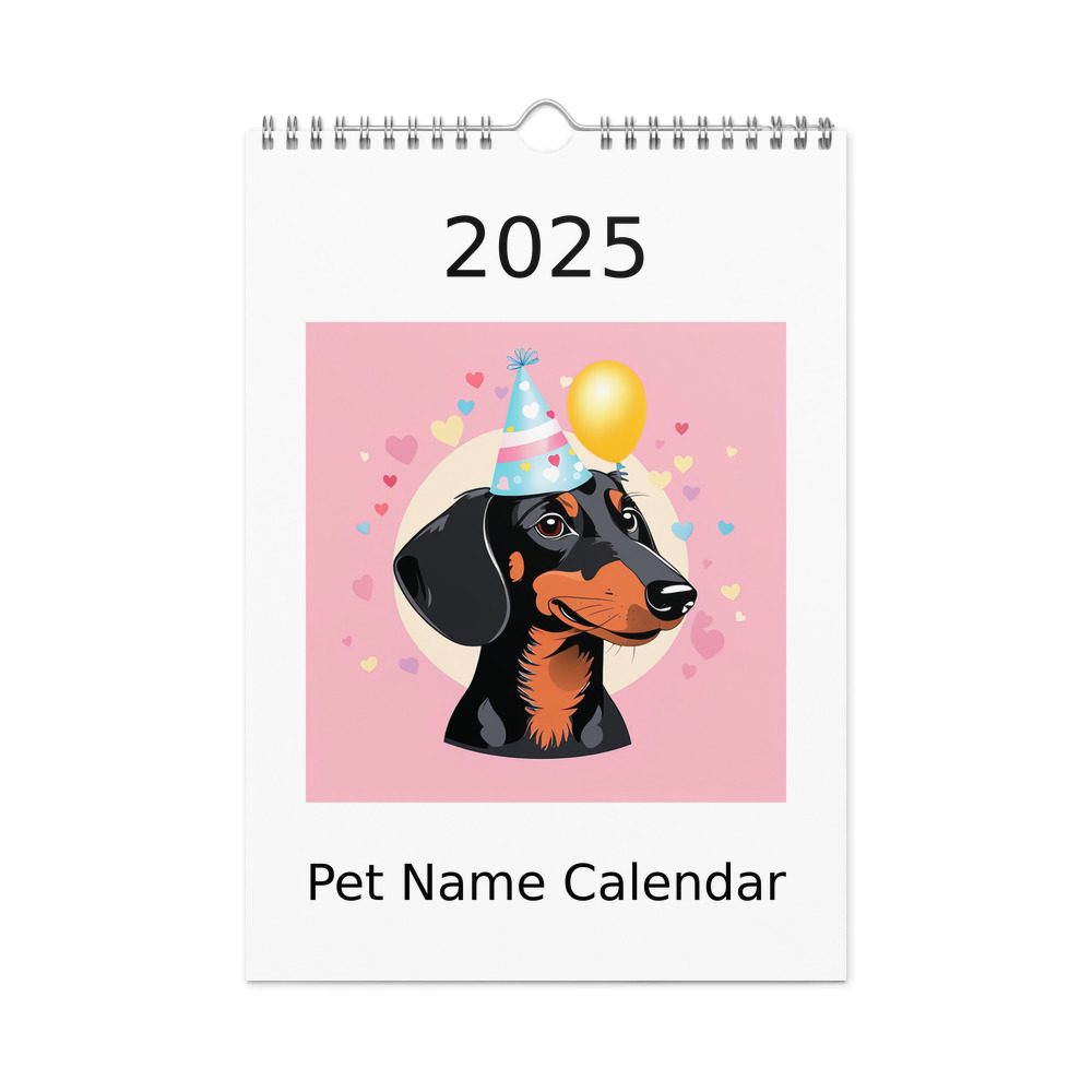 PugMug Custom Black Dachshund Wall Calendar (2026)