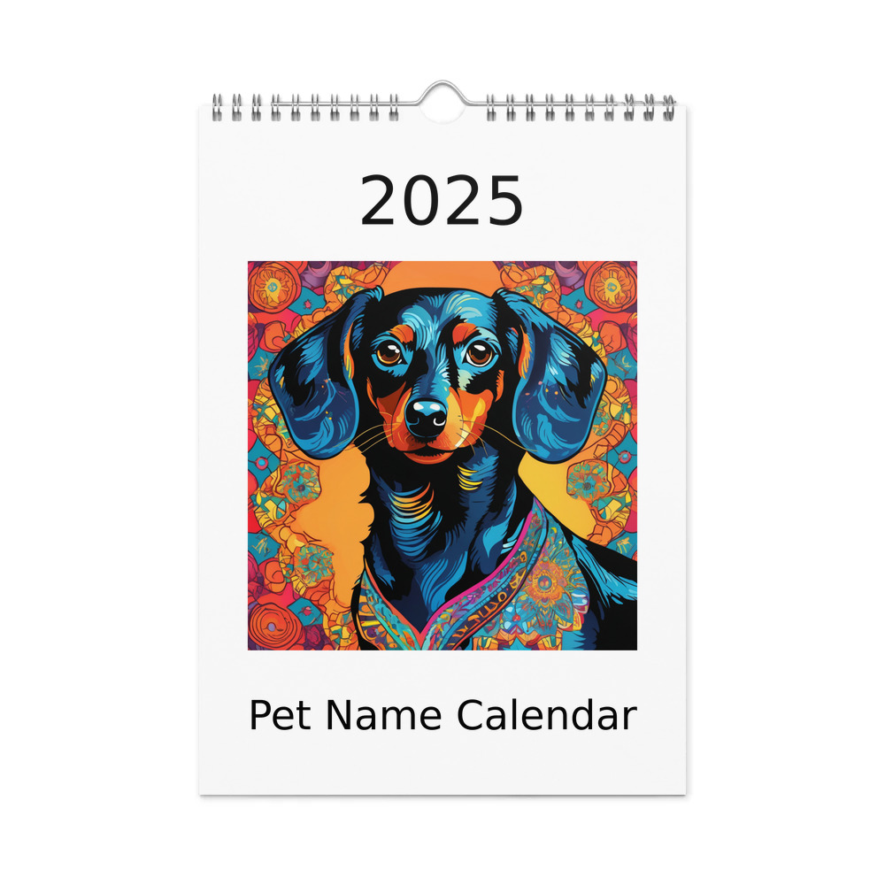 PugMug Custom Black Dachshund Wall Calendar (2026)