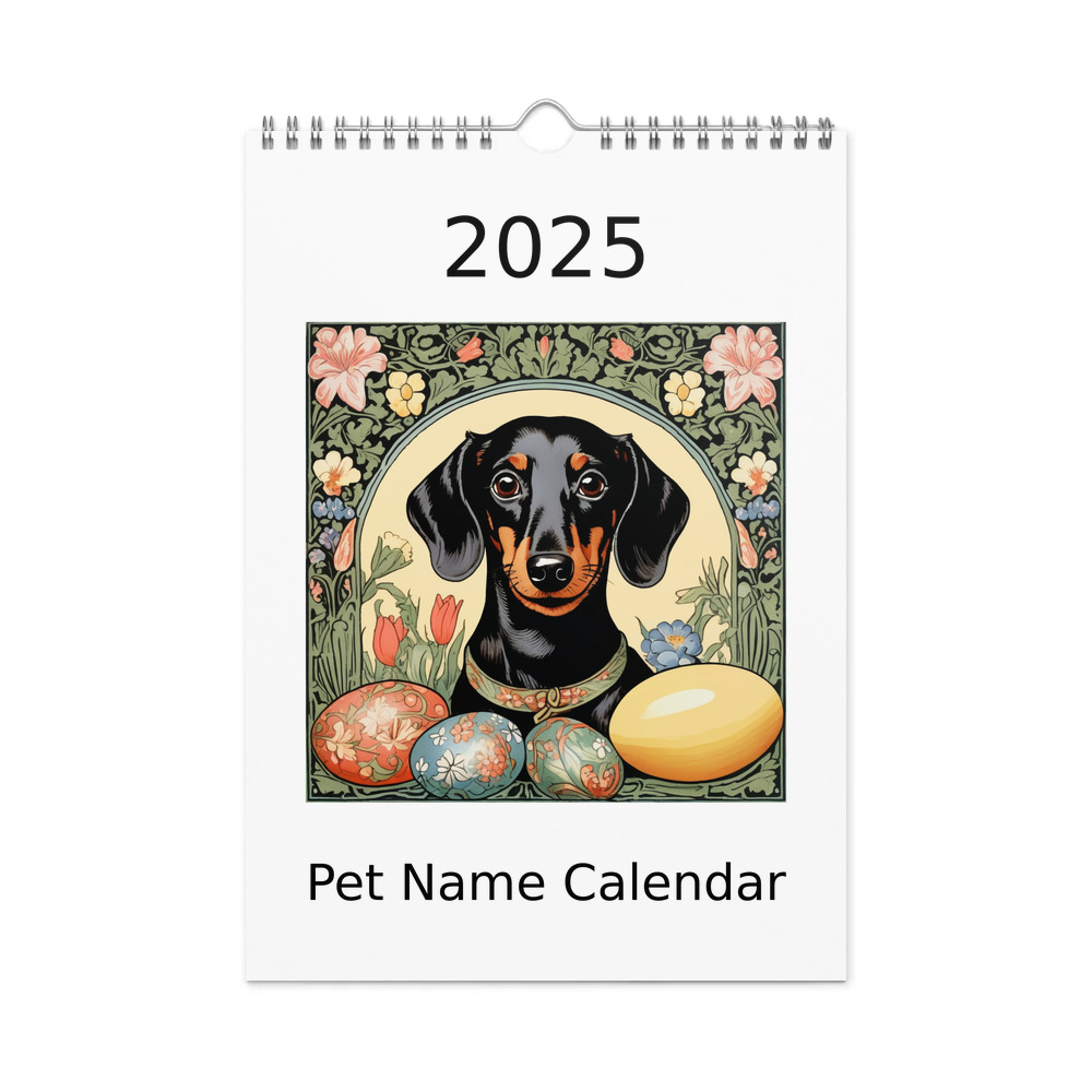 PugMug Custom Black Dachshund Wall Calendar (2026)