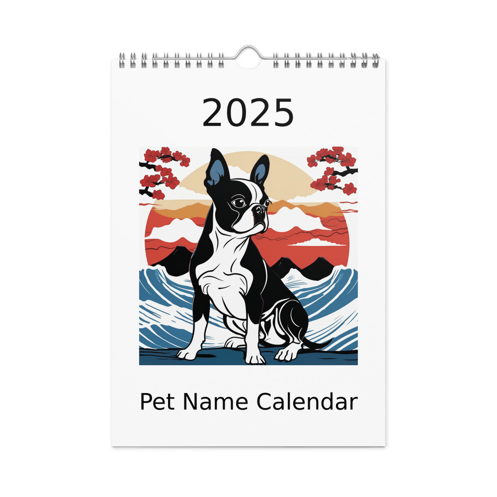 PugMug Custom Boston Terrier Wall Calendar (2026)