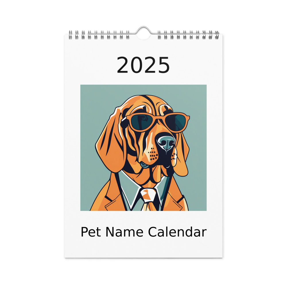 PugMug Custom Bloodhound Wall Calendar (2026)