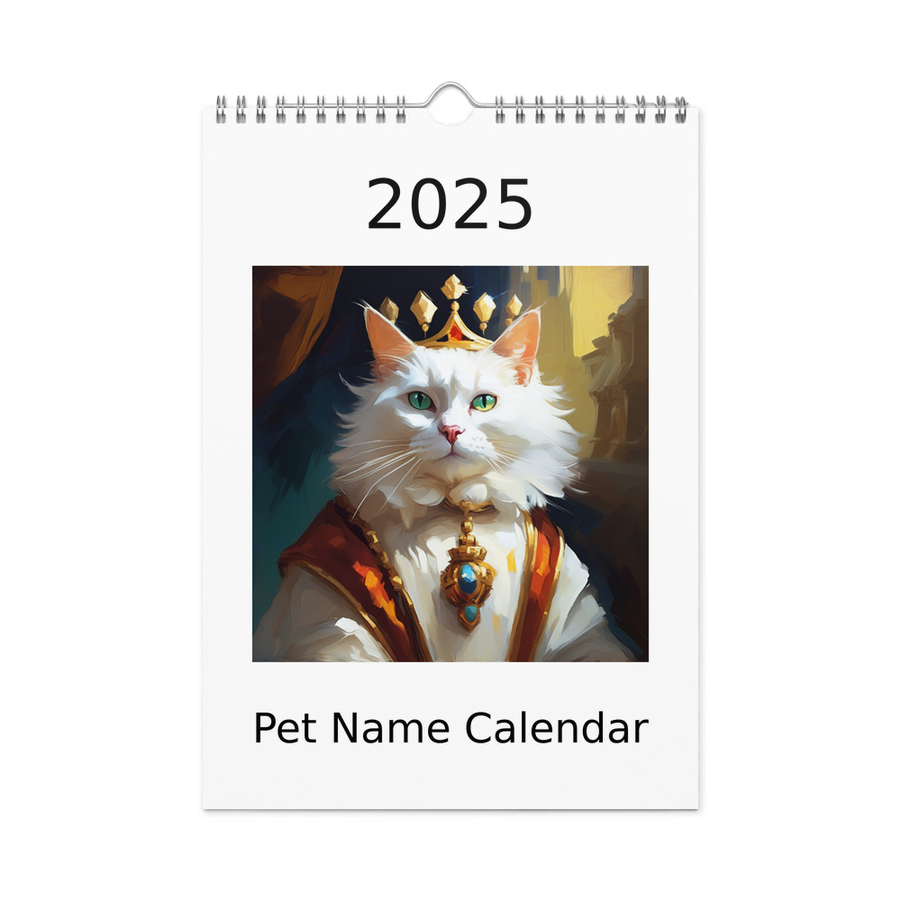 PugMug Custom White Companion Cat Wall Calendar (2026)