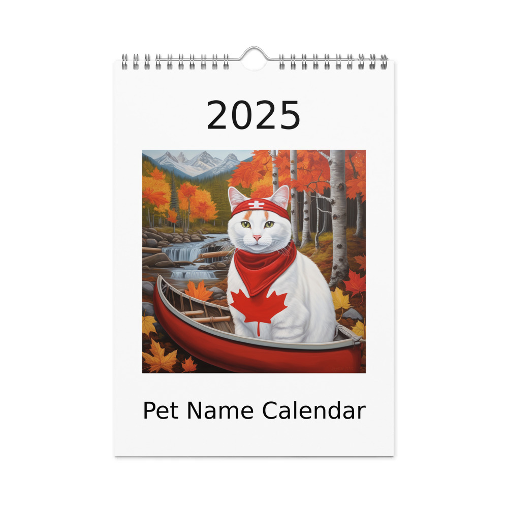 PugMug Custom White Companion Cat Wall Calendar (2026)