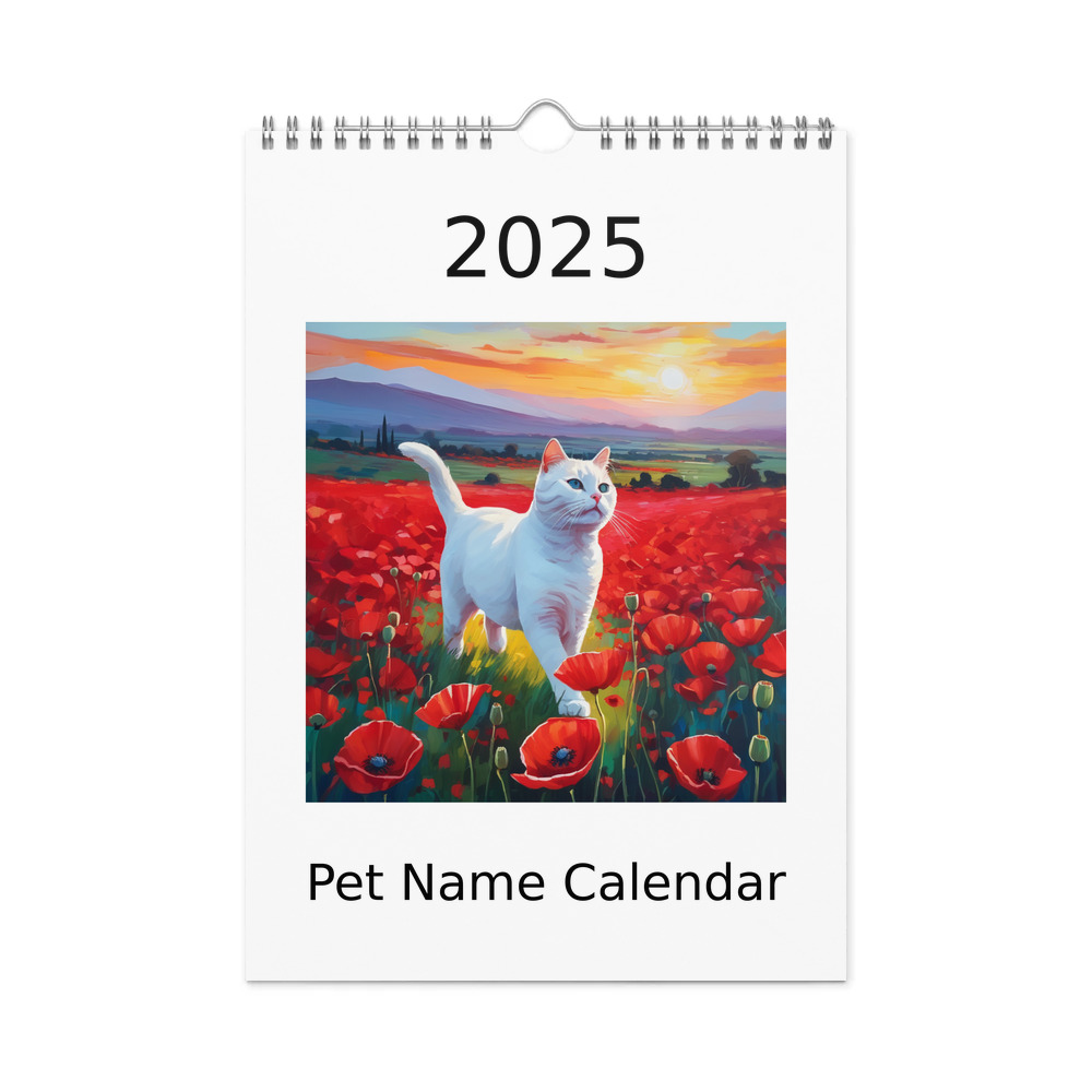 PugMug Custom White Companion Cat Wall Calendar (2026)