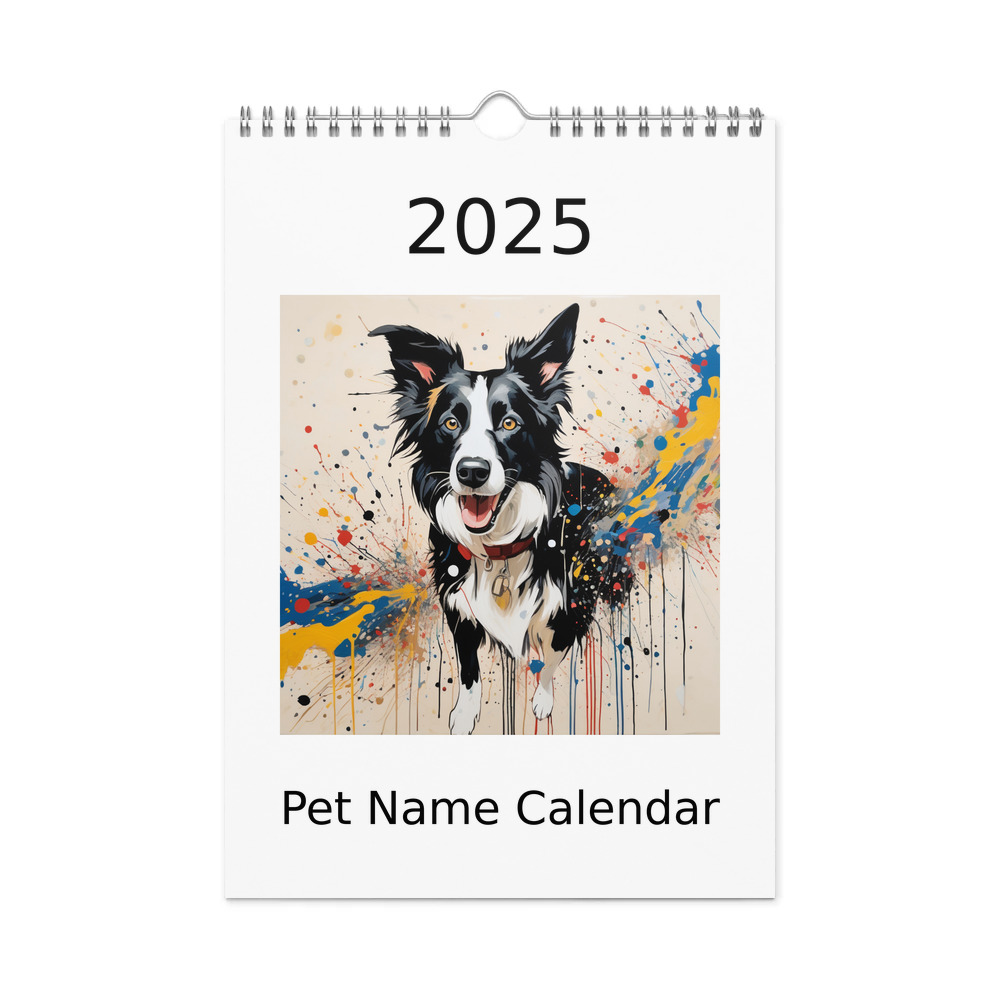 PugMug Custom Border Collie Wall Calendar (2026)