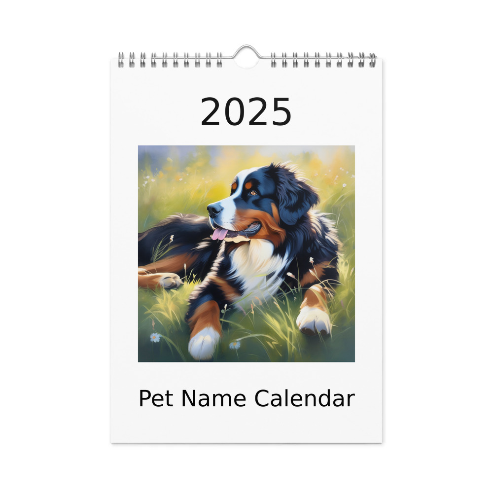PugMug Custom Bernese Mountain Dog Wall Calendar (2026)
