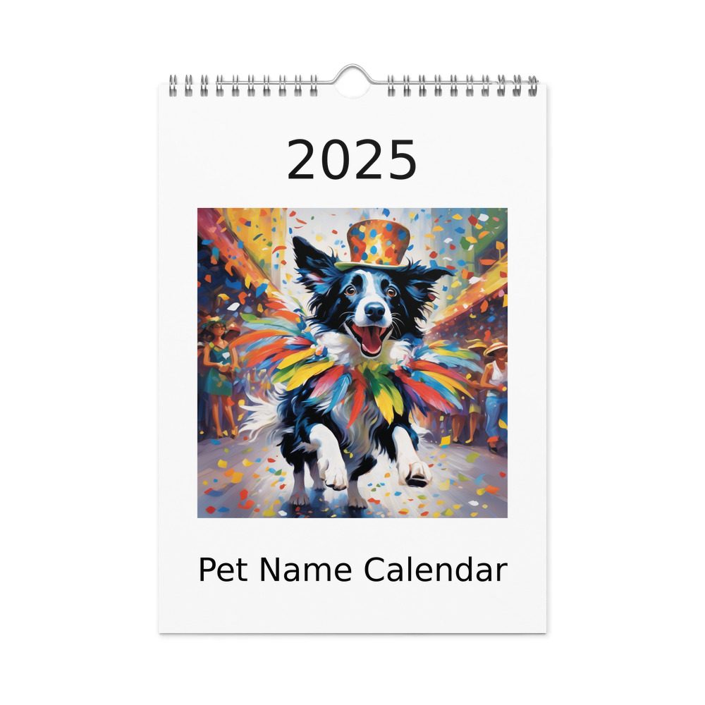 PugMug Custom Border Collie Wall Calendar (2026)