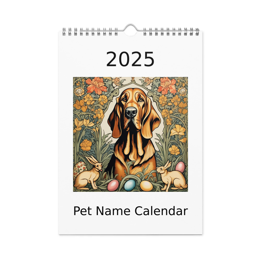 PugMug Custom Bloodhound Wall Calendar (2026)