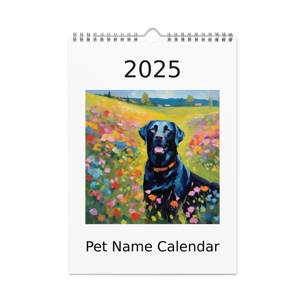 PugMug Custom Black Labrador Retriever Wall Calendar (2026)