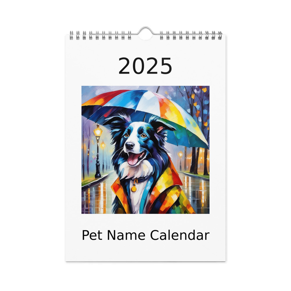 PugMug Custom Border Collie Wall Calendar (2026)