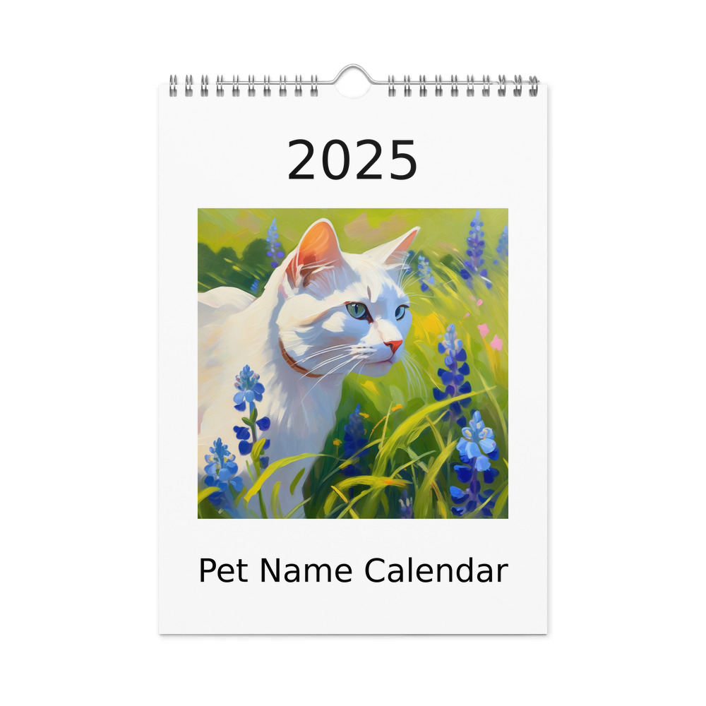 PugMug Custom White Companion Cat Wall Calendar (2026)
