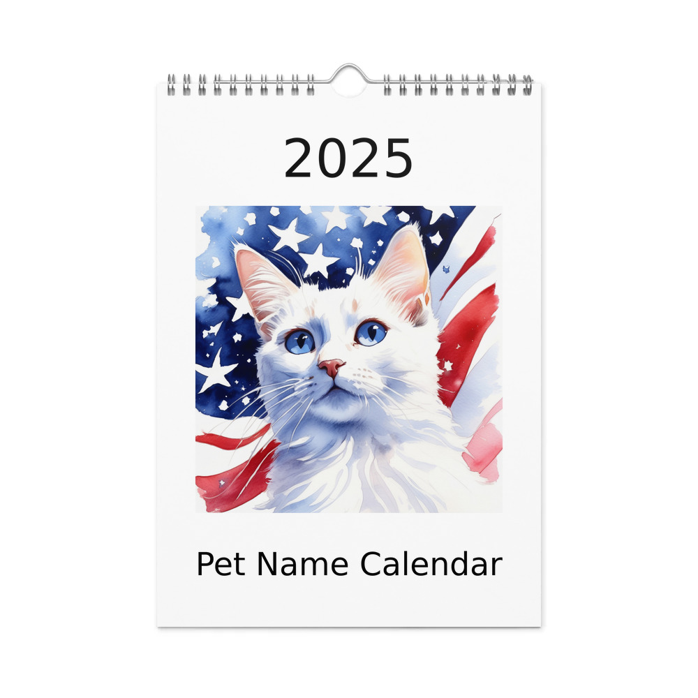 PugMug Custom White Companion Cat Wall Calendar (2026)