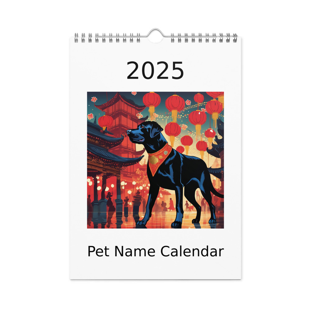PugMug Custom Black Labrador Retriever Wall Calendar (2026)