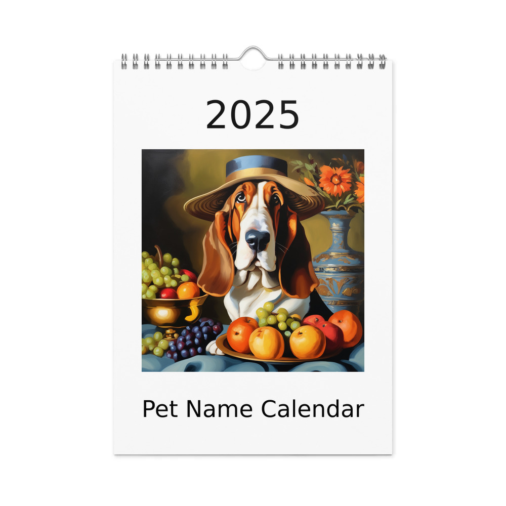 PugMug Custom Basset Hound Wall Calendar (2026)