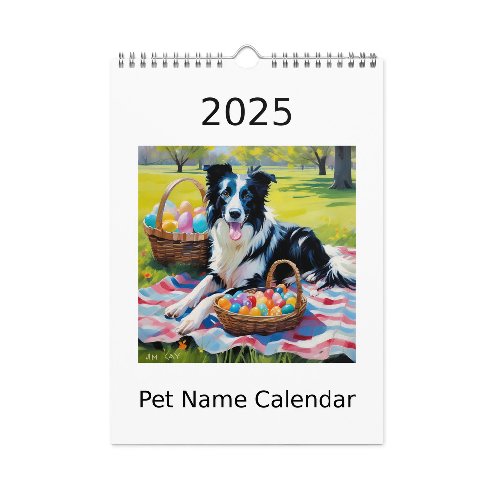 PugMug Custom Border Collie Wall Calendar (2026)