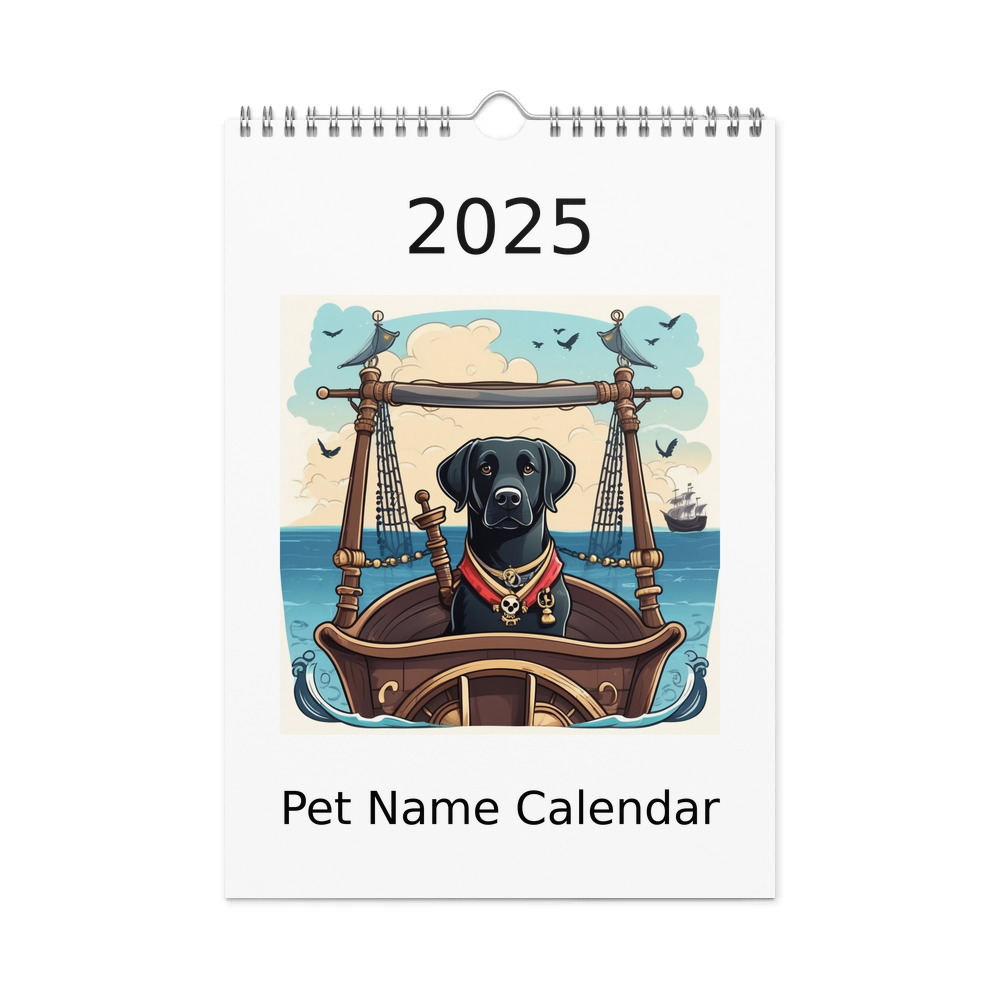 PugMug Custom Black Labrador Retriever Wall Calendar (2026)