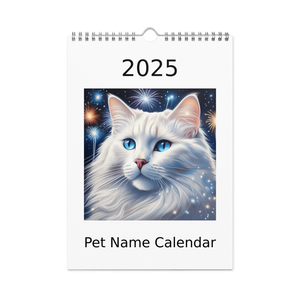 PugMug Custom White Ragdoll Cat Wall Calendar (2026)