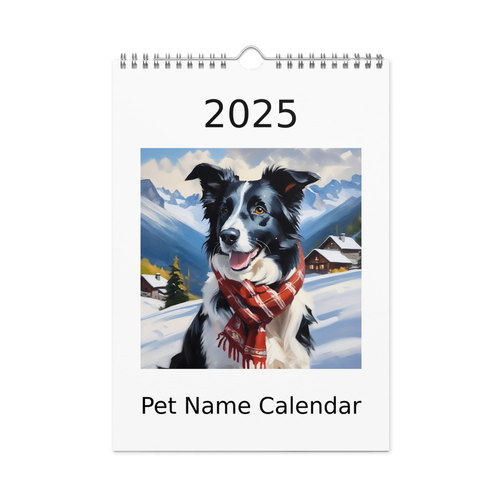 PugMug Custom Border Collie Wall Calendar (2026)
