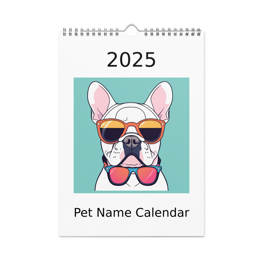 PugMug Custom White French Bulldog Wall Calendar (2026)